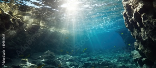 underwater view with sunlight from above