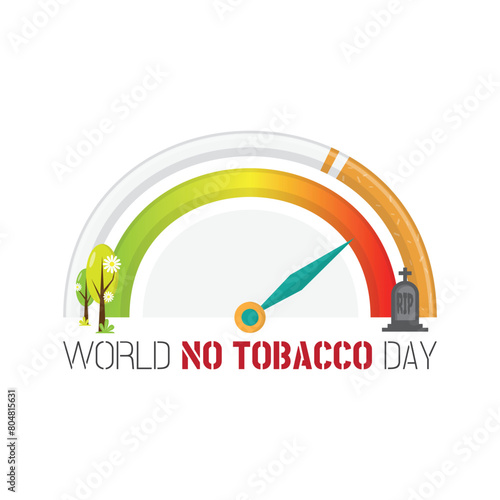 World No Tobacco Day poster with life meter
