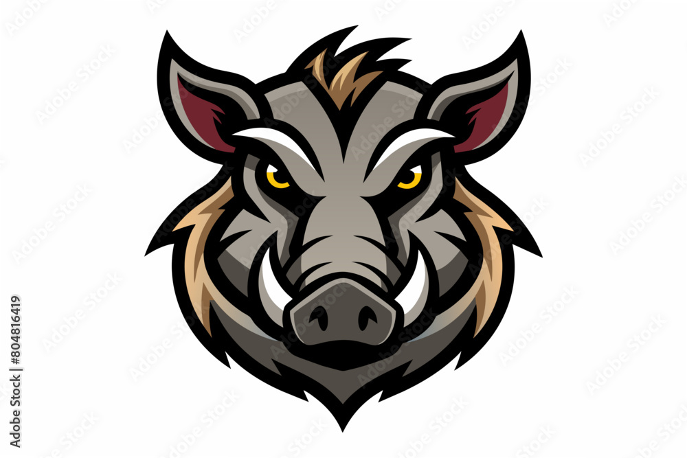 warthog head logo vector illustration