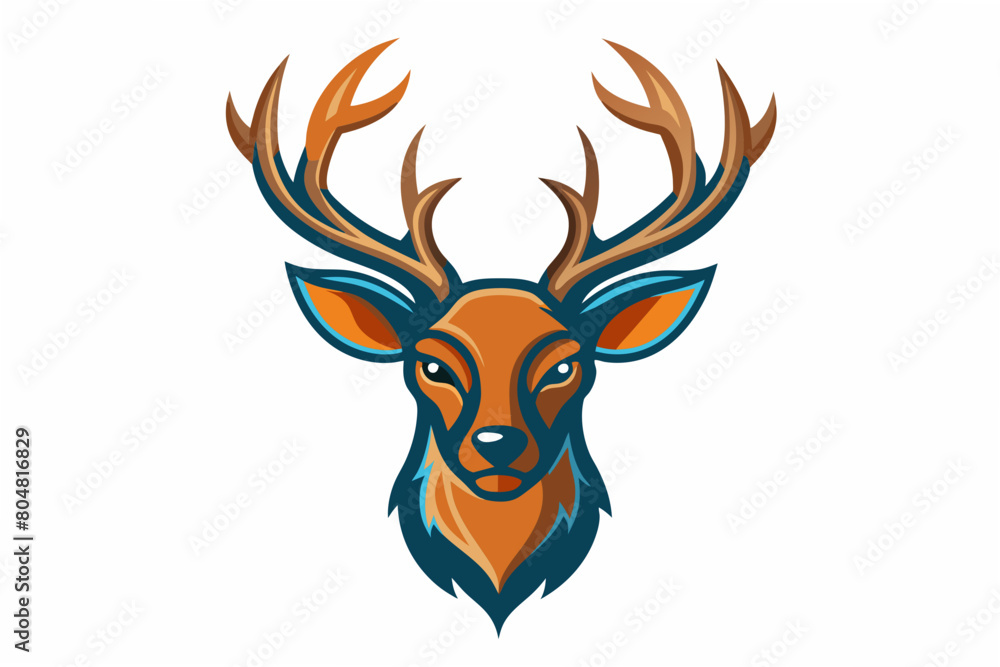 reindeer head logo vector illustration