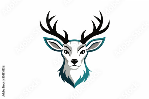 reindeer head logo vector illustration