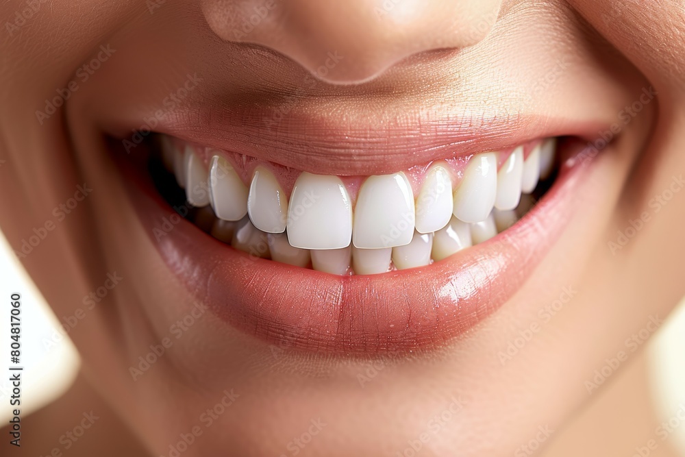 A woman with a white smile showing her teeth A woman with a white smile showing her teeth