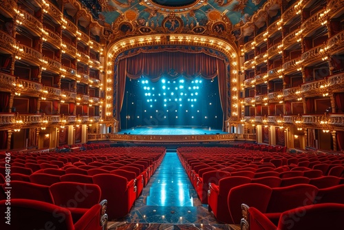 Opulent Opera House: Velvet Seats, Grand Stage, Timeless Performances