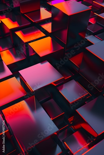 Modern digital abstract 3D background. Copy space.