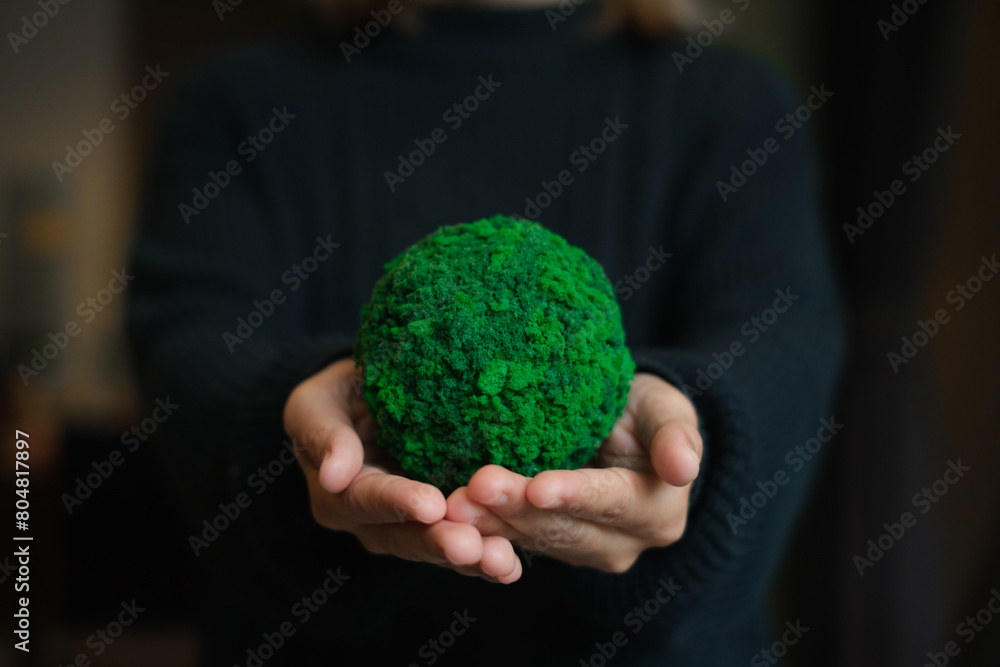 World global saving Energy, Hnad holding green ball. ECO environment . Saving, accounting and financial concept. technology for saving electric power and energy use ecology idea concept