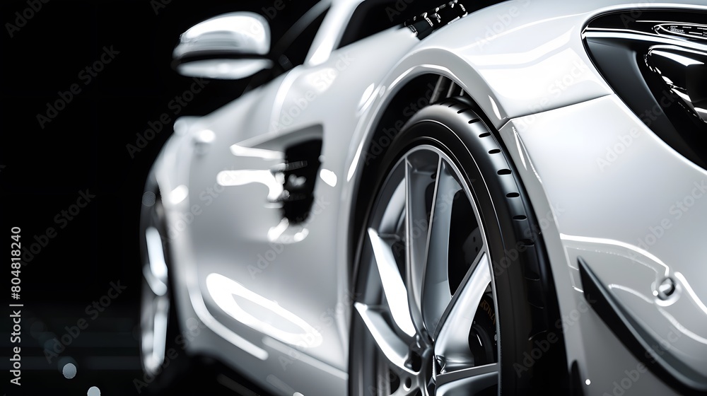 Modern white sport car Modern white sport car