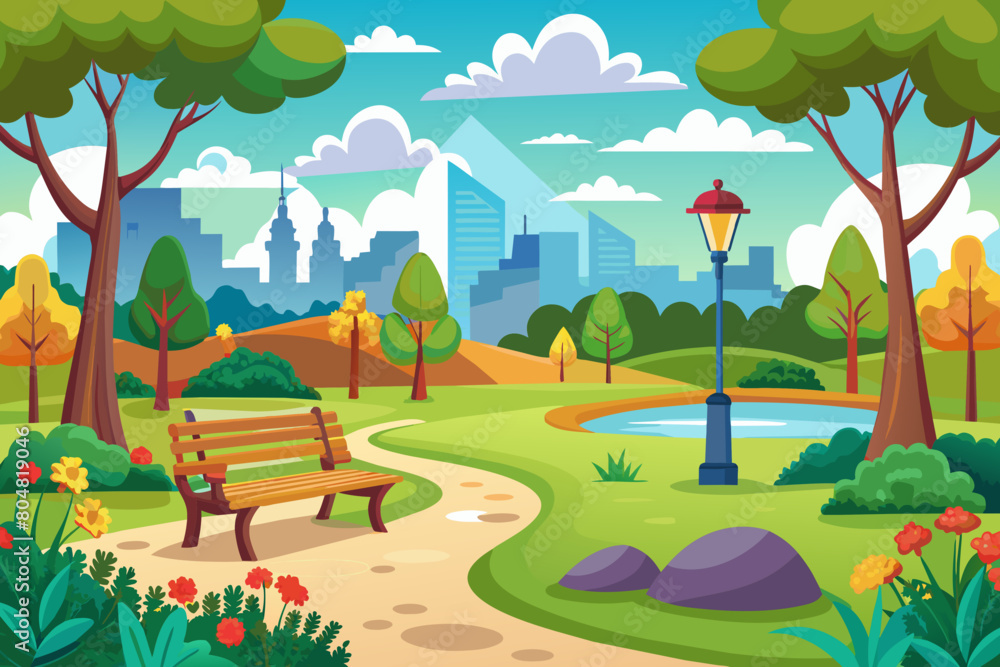 park cartoon vector illustration