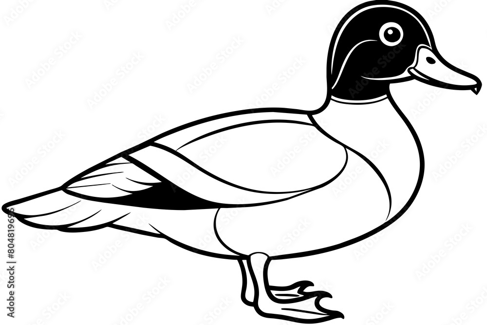 wood duck line art silhouette illustration wood duck line art silhouette illustration