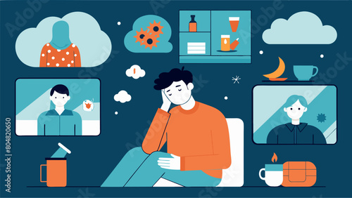 A handdrawn comic strip depicting the daily challenges of someone living with chronic fatigue syndrome.. Vector illustration