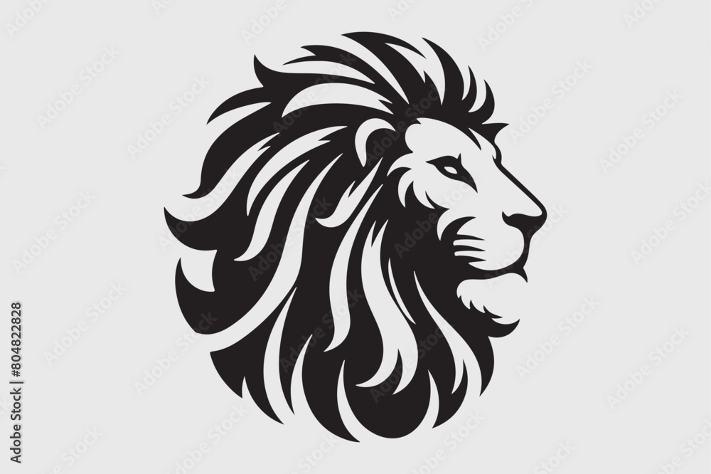 Lion head vector file silhouette style in white background Lion head vector file silhouette style in white background