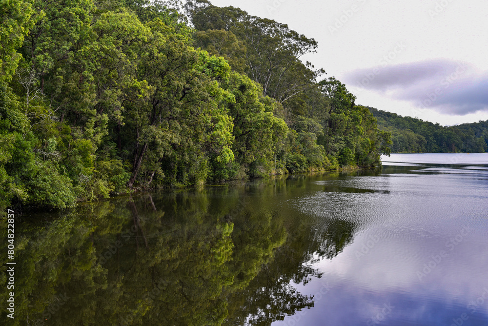 Chichester dam on a cold and rainy day