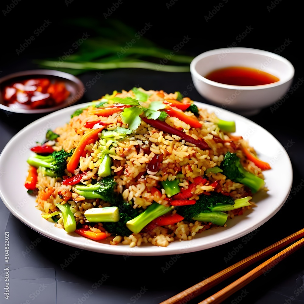 eat asian dinner meal vegetable rice food fried rice chinese healthy