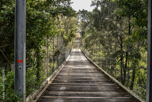 suspension bridge over the river