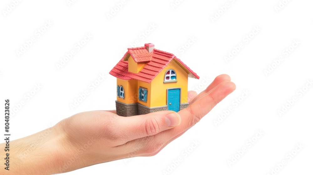 home insurance with home toys isolated white background home insurance with home toys isolated white background