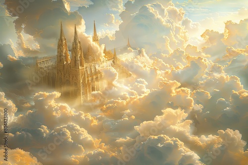 Cloud-Hugged Cathedral: Chunky Architectural Beauty photo