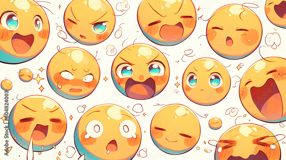 expression emoticon set. emoji stickers on white background expression emoticon set. emoji stickers on white background