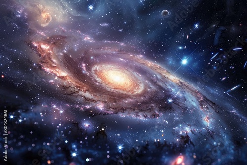 Abstract space background. Science fiction wallpaper. Beauty of deep space.