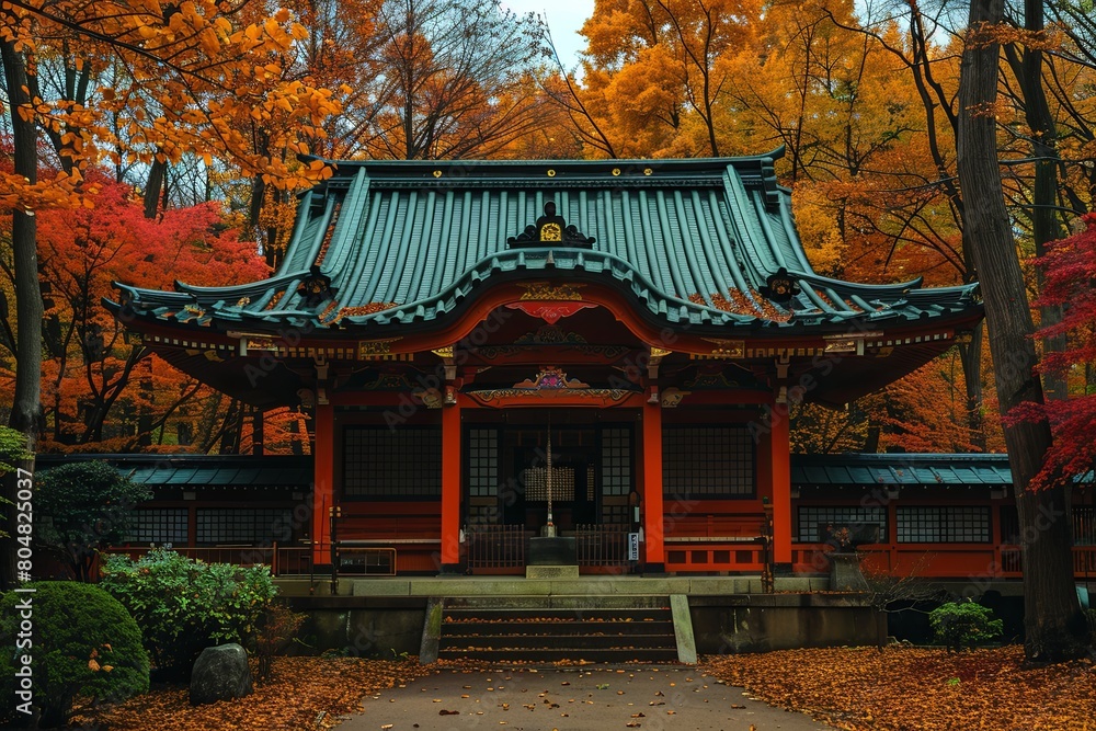Tranquil Japanese Temple Amidst Traditional Roofs and Serene Gardens Tranquil Japanese Temple Amidst Traditional Roofs and Serene Gardens