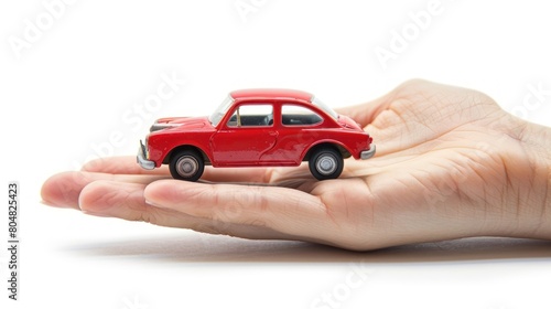 Car insurance with car toys isolated white background