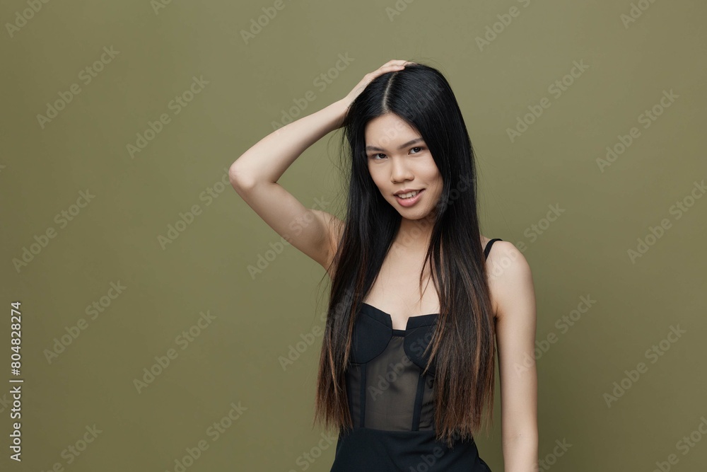Naklejka premium Glamour woman fashion asian portrait beauty hair