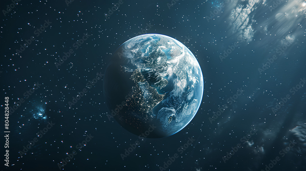 Fototapeta premium Beautiful view of earth in outer space