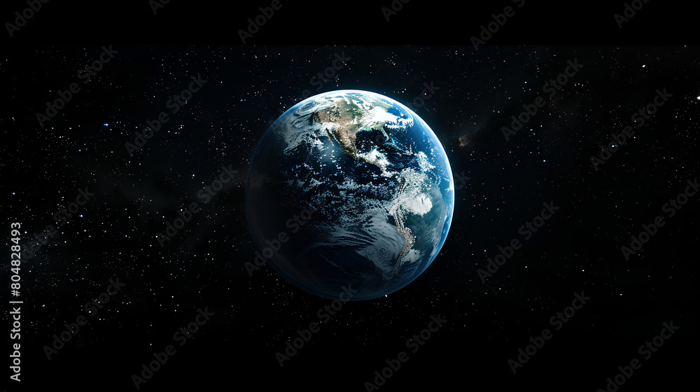Beautiful view of earth in outer space