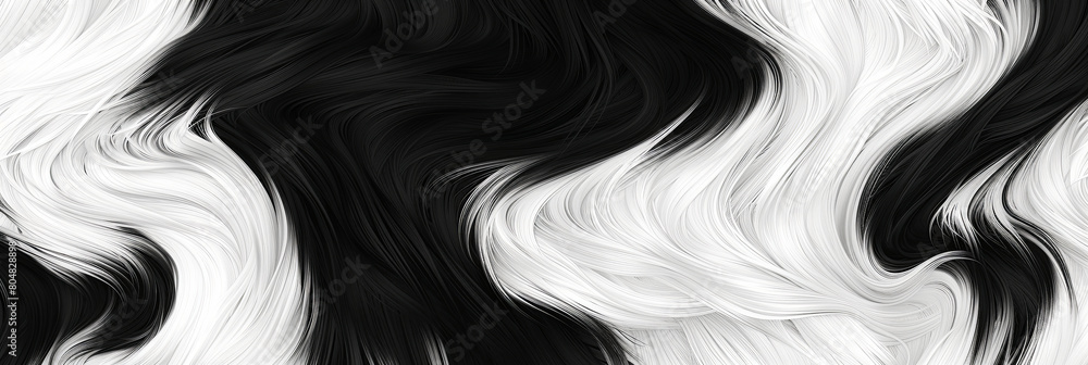 pattern of fluffy black and white fur, generative AI pattern of fluffy black and white fur, generative AI