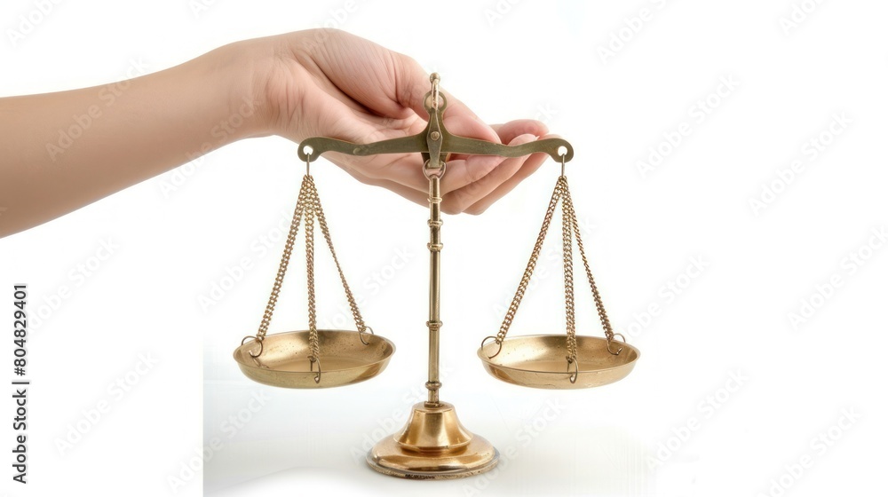 hand hold scales law isolated white background hand hold scales law isolated white background