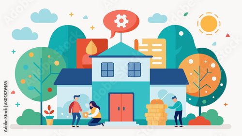 A community center with programming specifically tailored for neurodivergent individuals such as art therapy and social skills classes.. Vector illustration