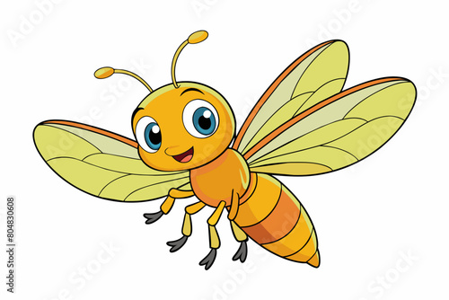 firefly bee cartoon vector illustration