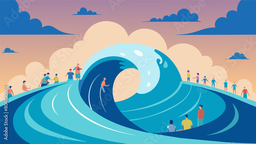 As the societal unrest settles and dissipates the wave pool returns to its calm and tranquil state a symbol of the peace and stability that society.