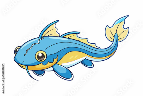 electric catfish cartoon vector illustration