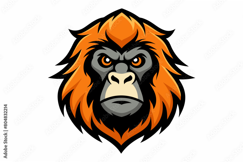 orangutan head logo vector illustration