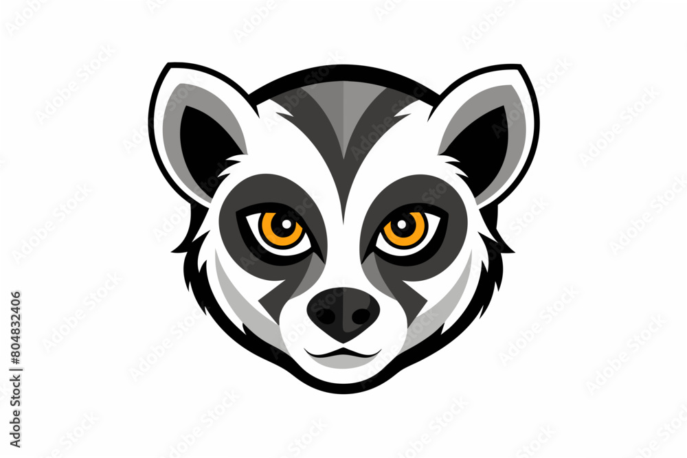 lemur head logo vector illustration