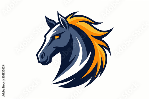 horse head logo vector illustration © CreativeDesigns