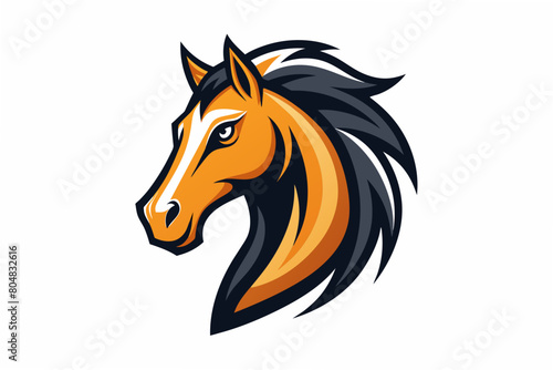 horse head logo vector illustration © CreativeDesigns