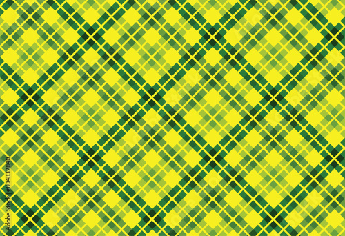 Seamless checkered vector pattern. Seamless checkered vector pattern. Coarse vintage Green Yellow plaid fabric texture. Abstract geometric background. Tablecloth for picnic Texture...