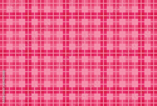 Seamless checkered vector pattern. Seamless checkered vector pattern. Coarse vintage Pink plaid fabric texture. Abstract geometric background. Tablecloth for picnic Texture.