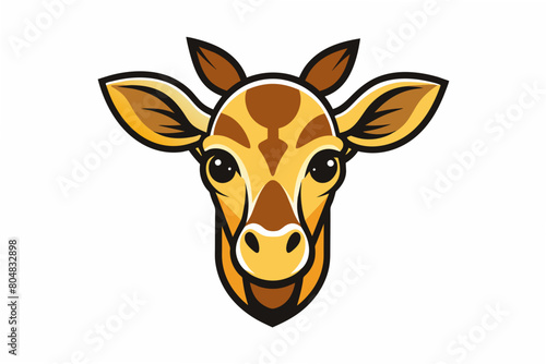 giraffe head logo vector illustration