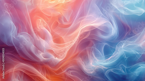 Abstract background with swirling pastel colors and soft shapes,