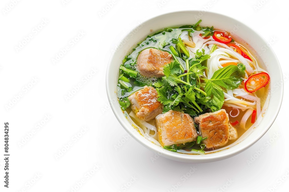 Bánh canh, isolated on white Bánh canh, isolated on white