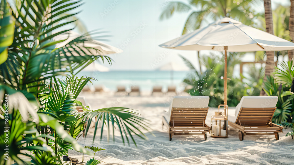 Scenic Caribbean Beach, Serene Seascape with Clear Blue Waters, Idyllic Tropical Getaway