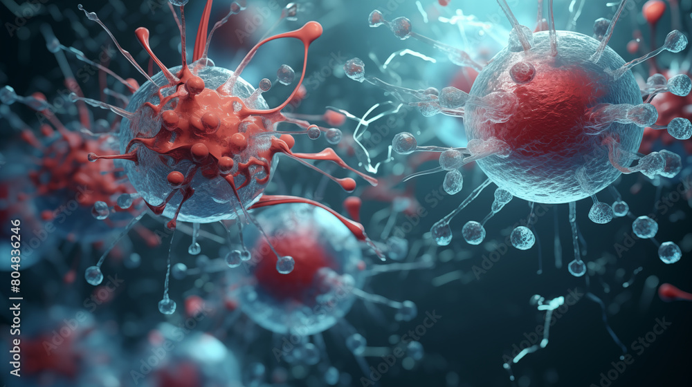 Close up detail of virus bacteria. Medicine concept.