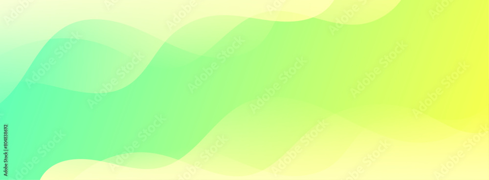 Banner background green and yellow gradient background,wavy