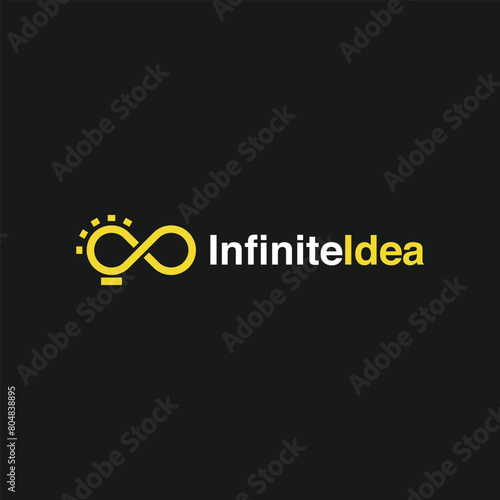 Infinite light bulb logo design, infinite idea logo concept