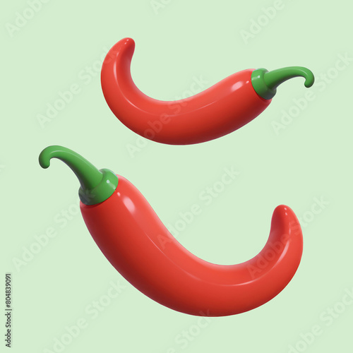 Red hot chili pepper cartoon illustration (ID: 804839091)