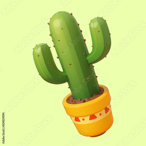 Cactus in the pot cartoon illustration (ID: 804839094)
