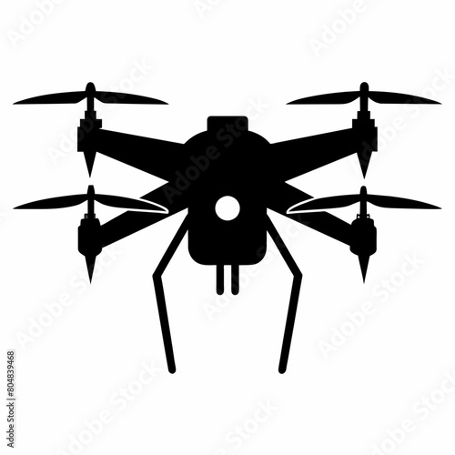 Drone silhouette vector icon illustration on a white background 
