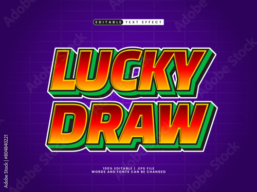 lucky draw editable text effect in simple and modern text style