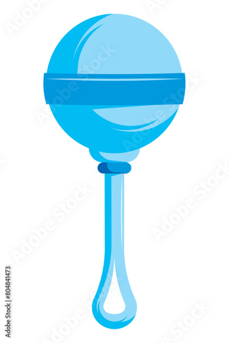 gender reveal blue rattle